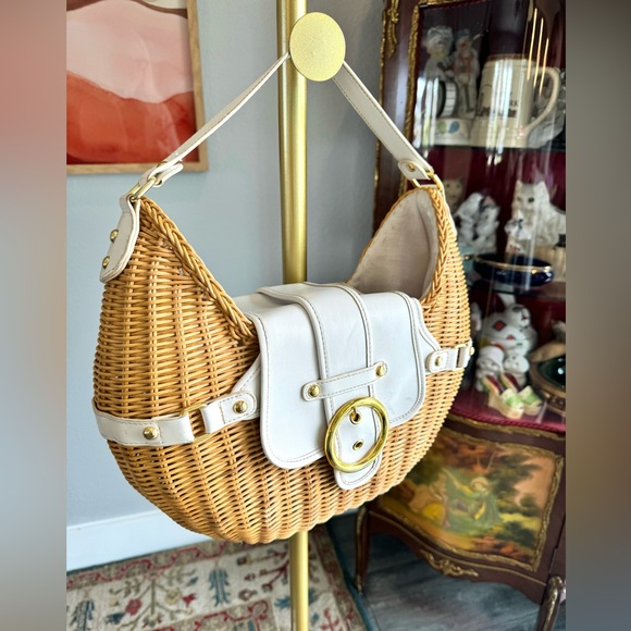 Sun n Sand Vintage Wicker Basket Satchel Bag - Picture 2 of 15